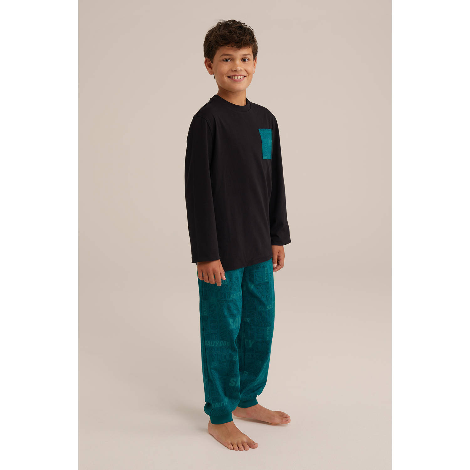 WE Fashion pyjama groen zwart