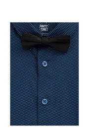 thumbnail: WE Fashion overhemd met vlinderstrik - donkerblauw/zwart