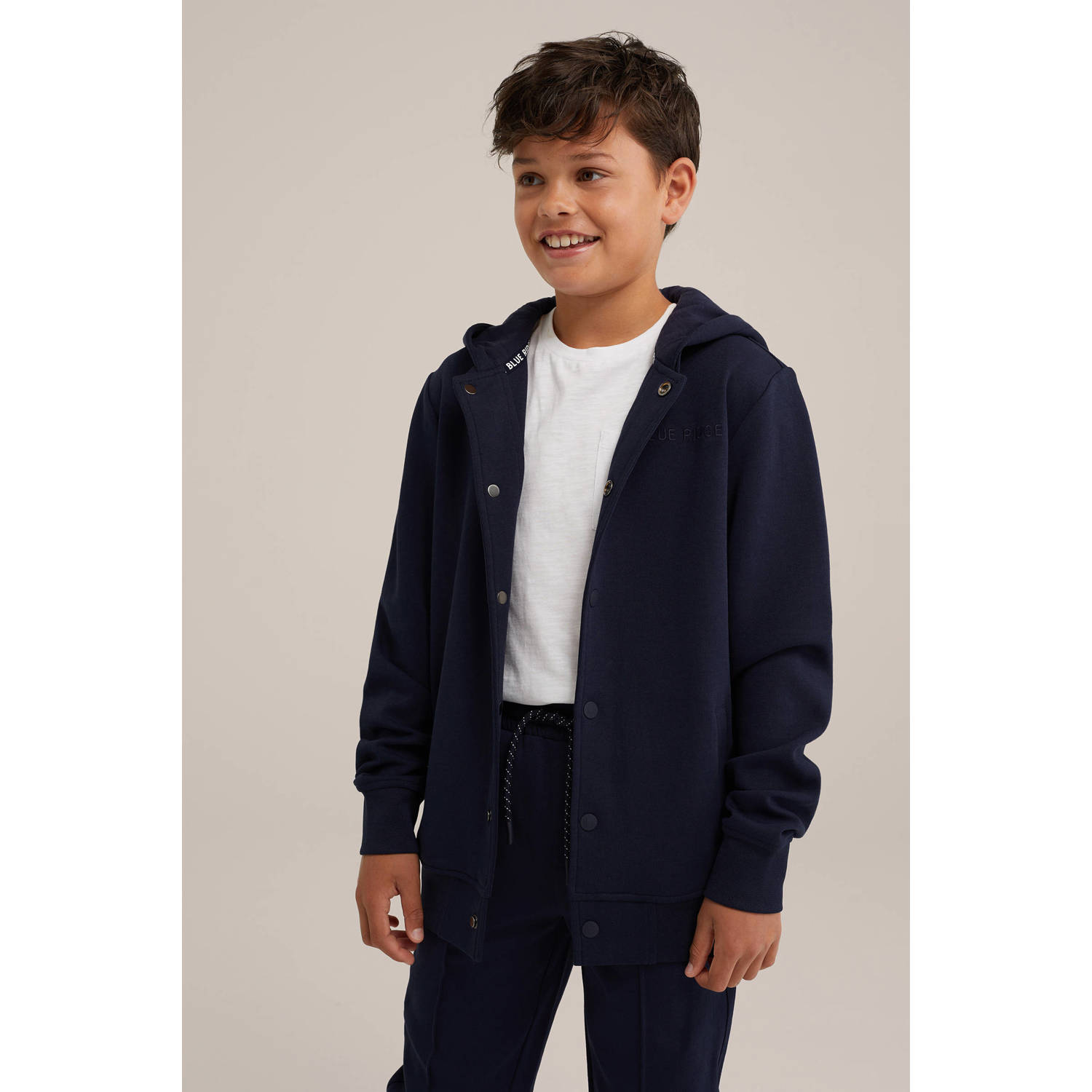WE Fashion Blue Ridge sweatvest donkerblauw