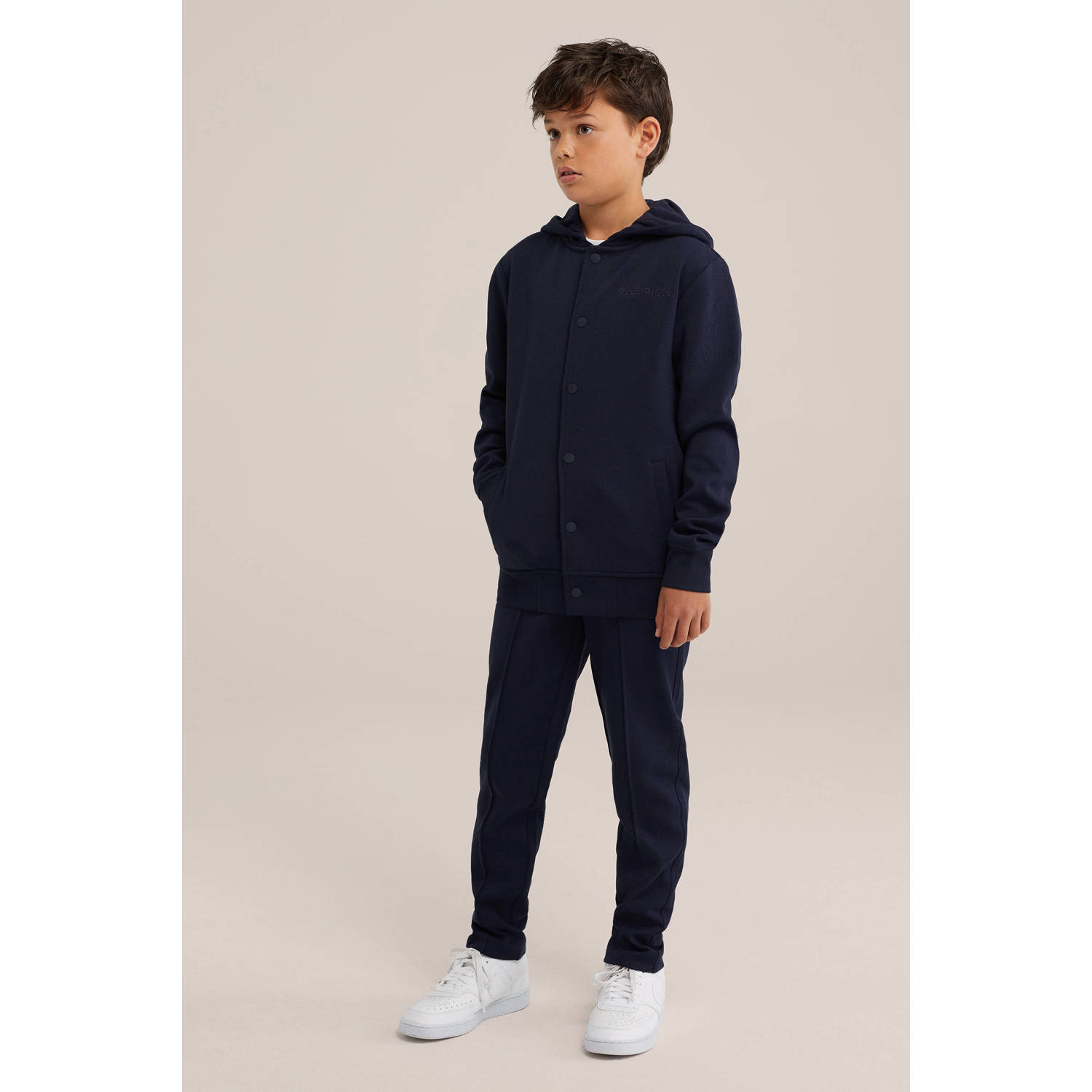 WE Fashion Blue Ridge sweatvest donkerblauw