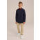 WE Fashion overhemd met vlinderstrik - donkerblauw/donkerrood/multicolor