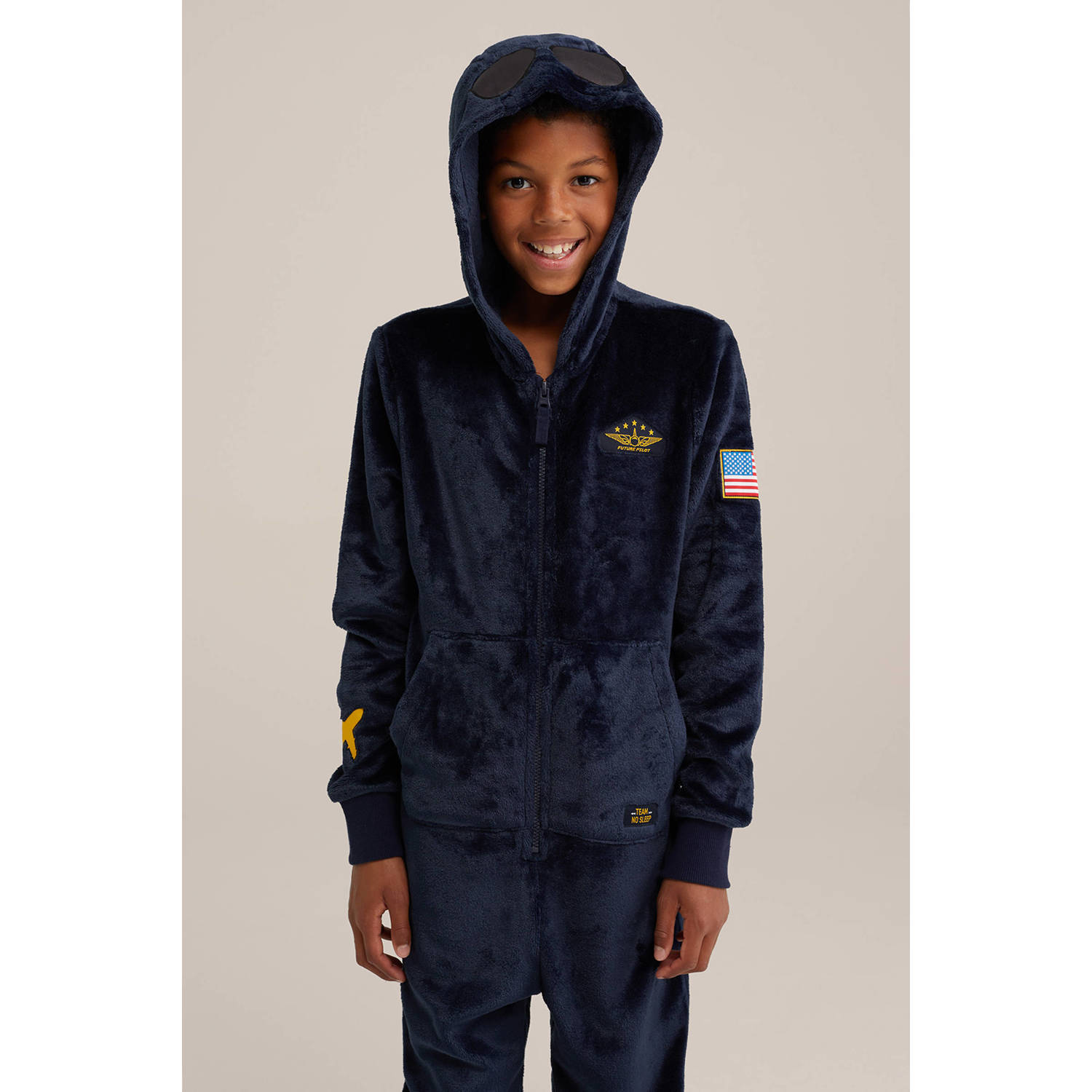 WE Fashion Onesie toekomstige piloot donkerblauw