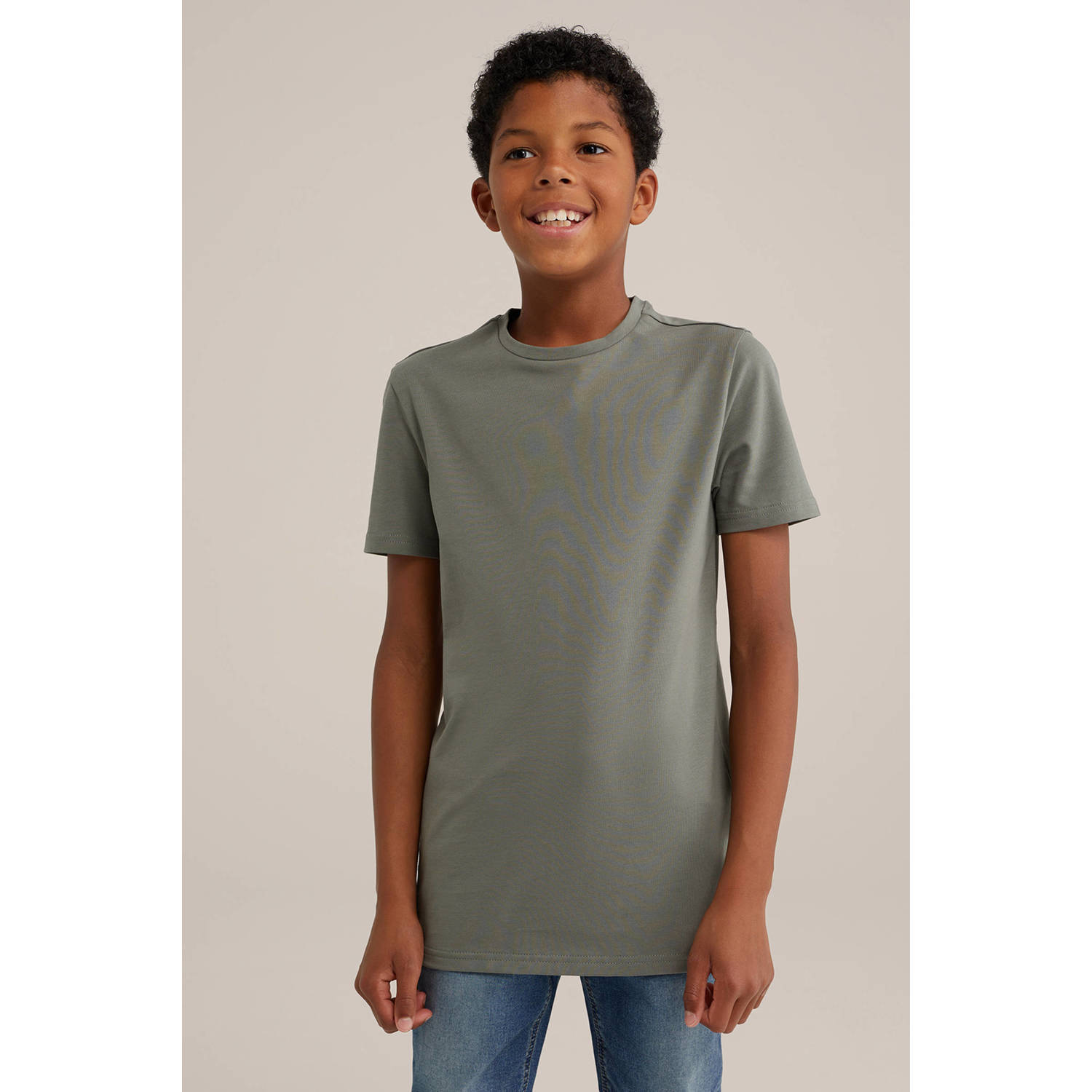 WE Fashion T-shirt grijsgroen