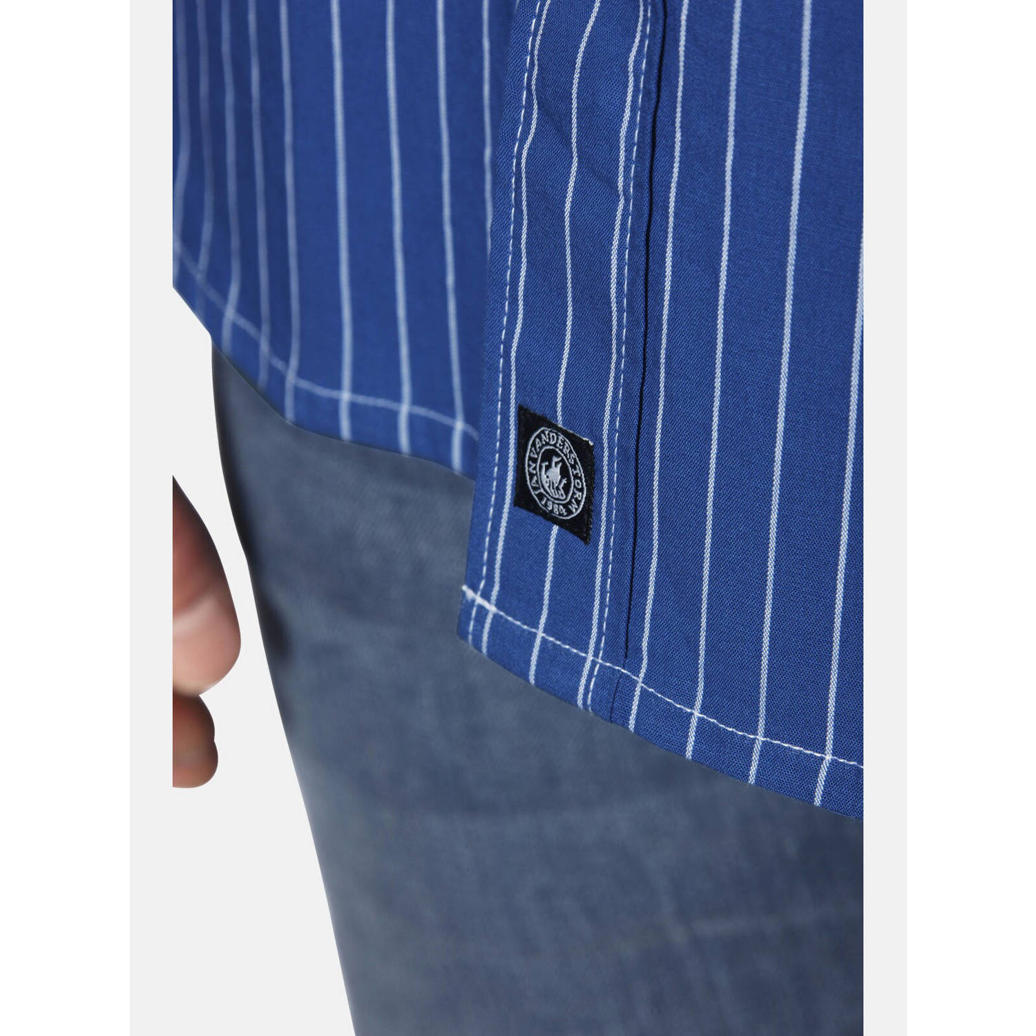 Jan Vanderstorm casual overhemd blauw