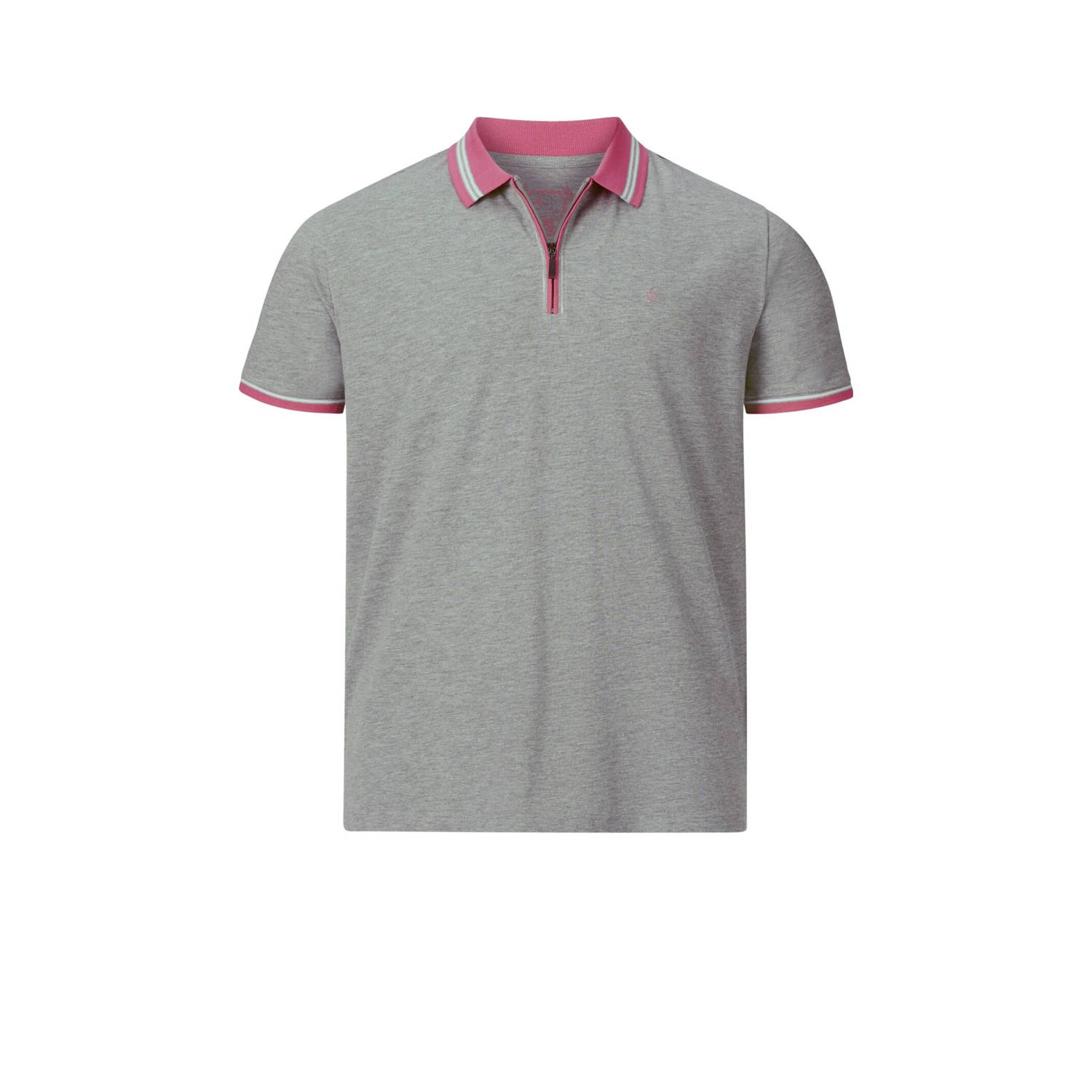 Charles Colby regular fit polo EARL PAT Plus Size grijs