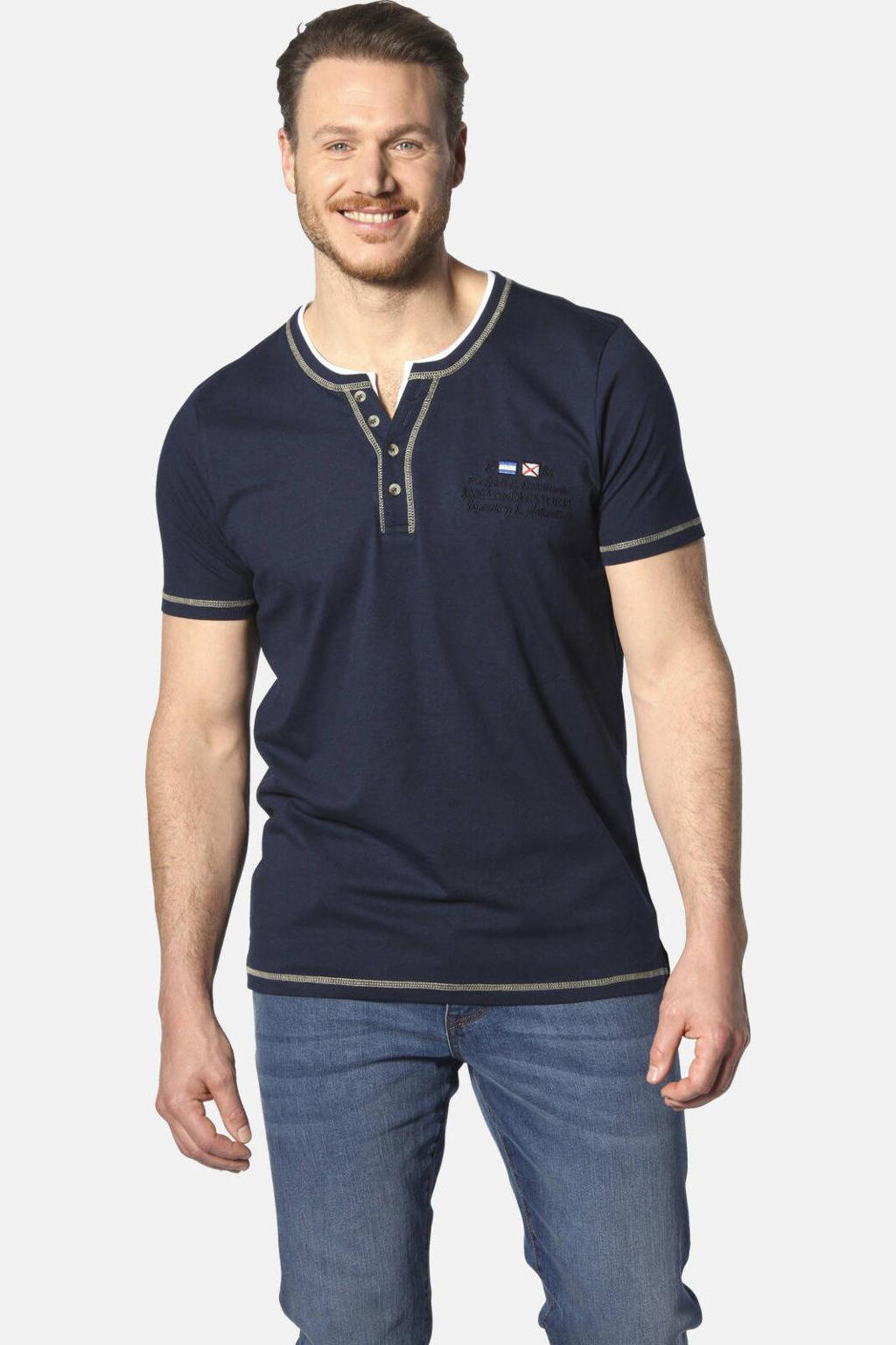 Jan Vanderstorm T-shirt Plus Size HAFTOR donkerblauw