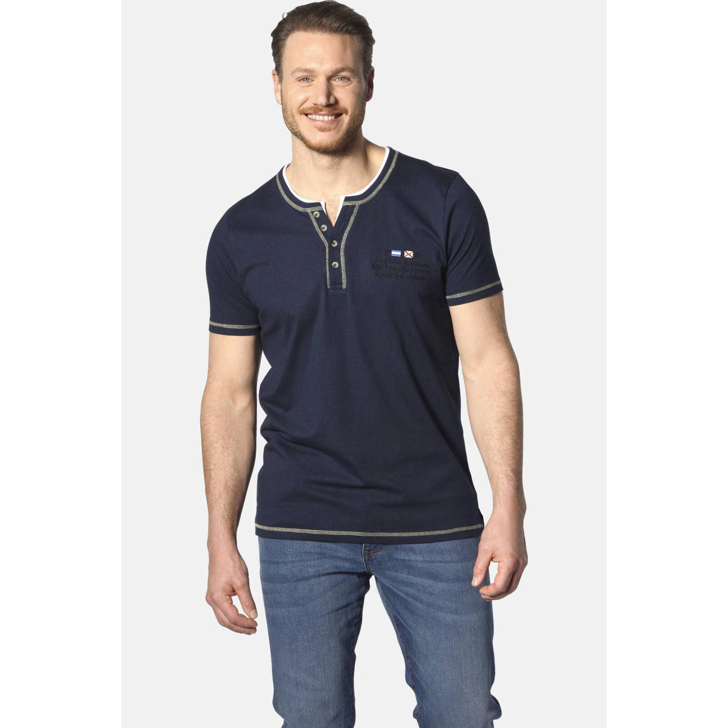 Jan Vanderstorm T-shirt Plus Size HAFTOR donkerblauw