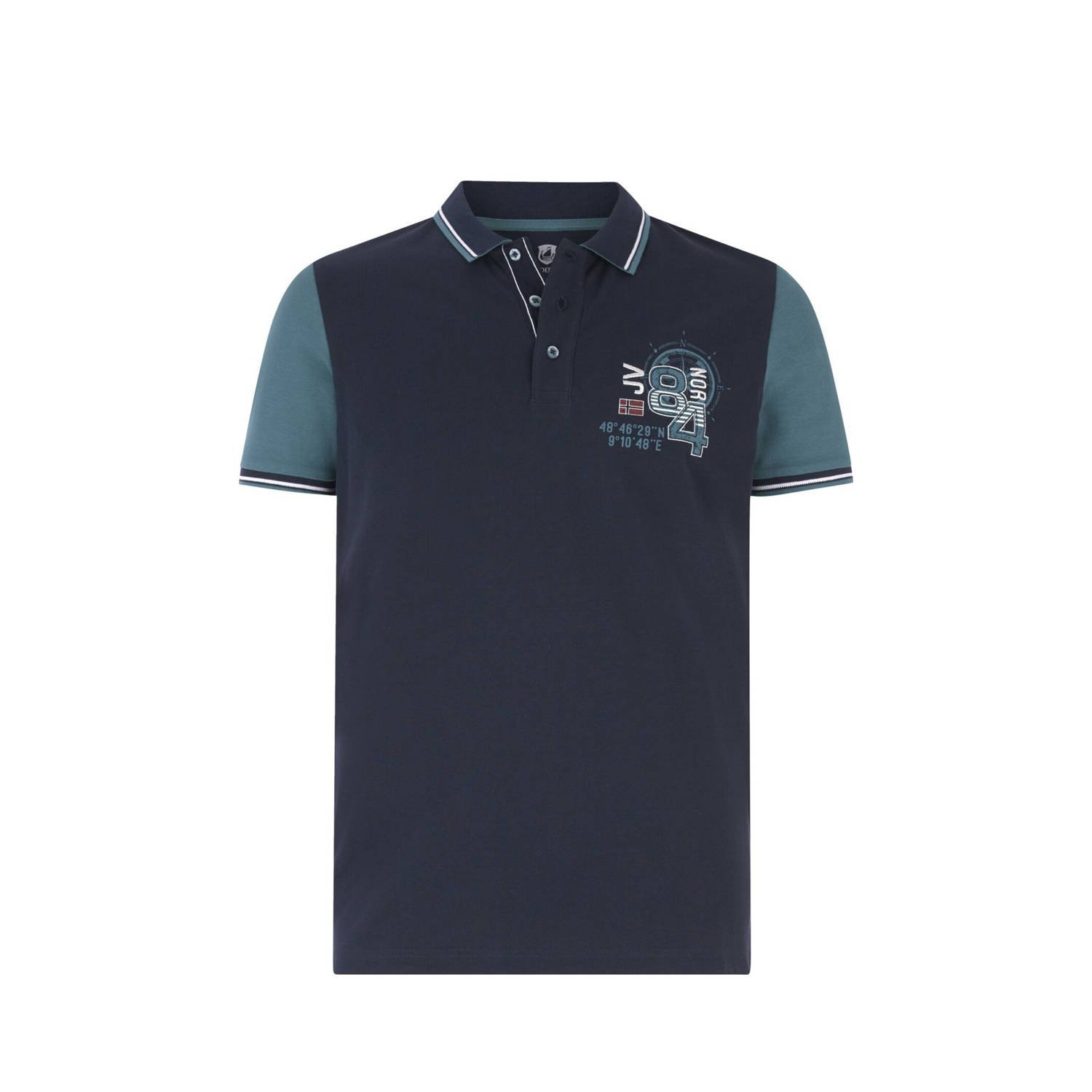 Jan Vanderstorm polo OLEJORN Plus Size donkerblauw petrol