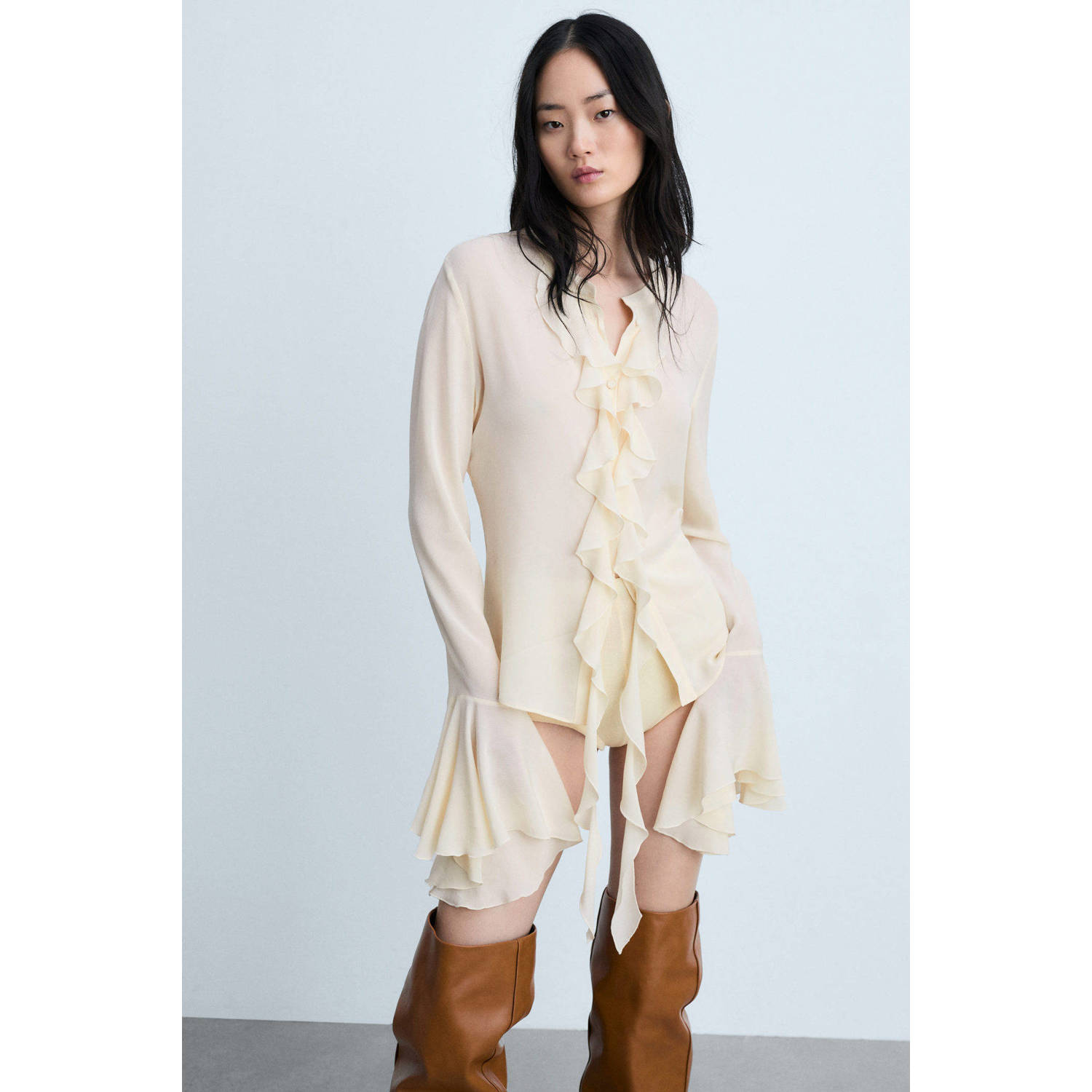 Mango blouse ecru
