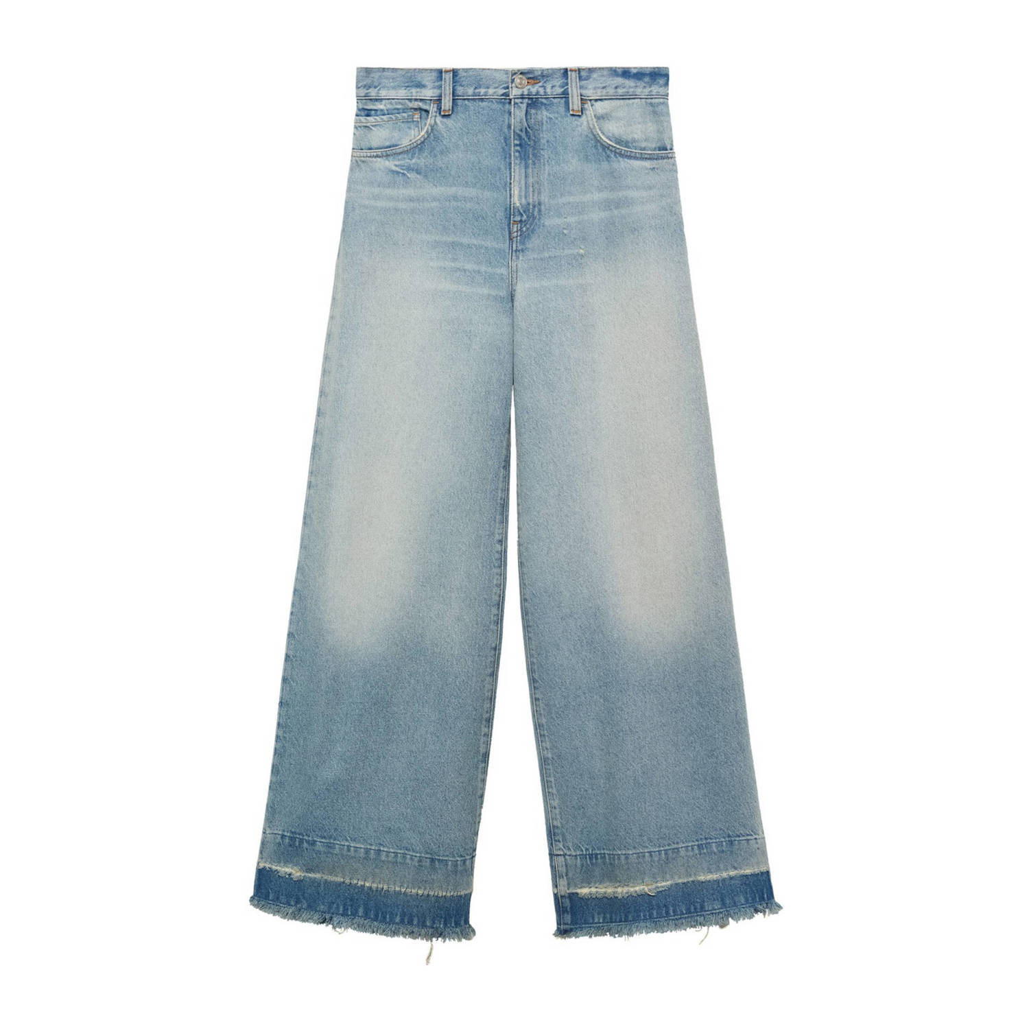 Mango high waist wide leg jeans light blue denim