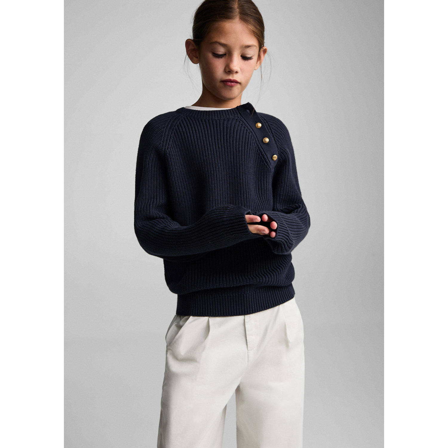 Mango Kids gebreide trui donkerblauw