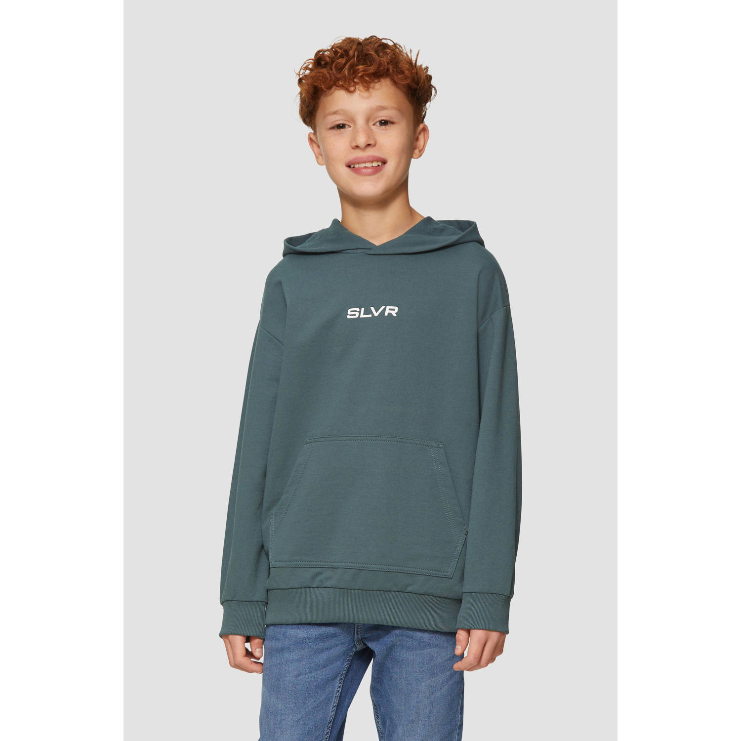 S.Oliver RED LABEL Oversized sweatshirt met kangoeroezak en print aan de voorzijde