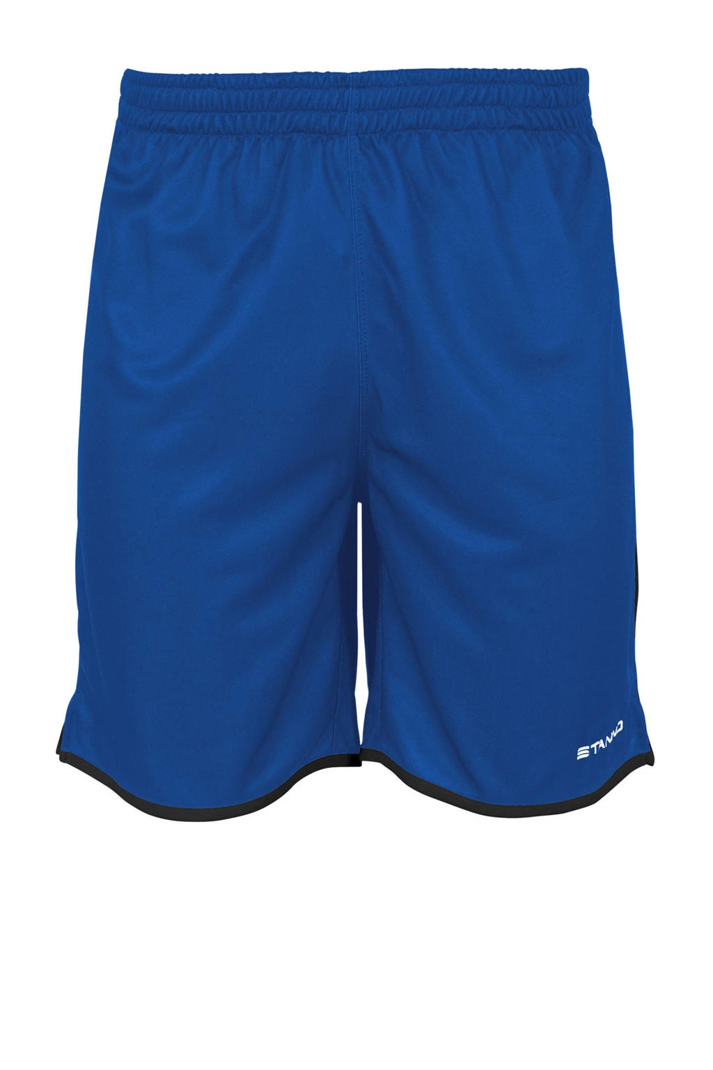 Blauw en zwarte heren Stanno Senior voetbalshort Altius van polyester met meerkleurige print