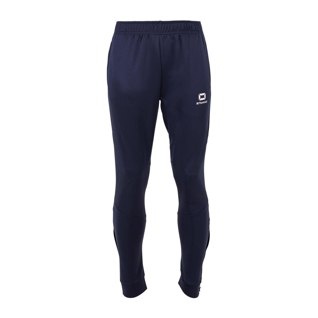 Donkerblauwe heren Stanno Senior trainingsbroek Bolt van polyester met slim fit en elastische tailleband