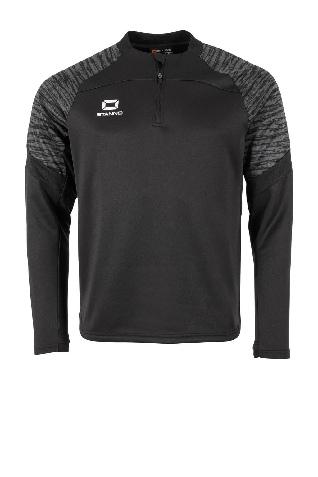 Zwarte jongens en meisjes Stanno Junior sportsweater Bolt van polyester met lange mouwen en ronde hals