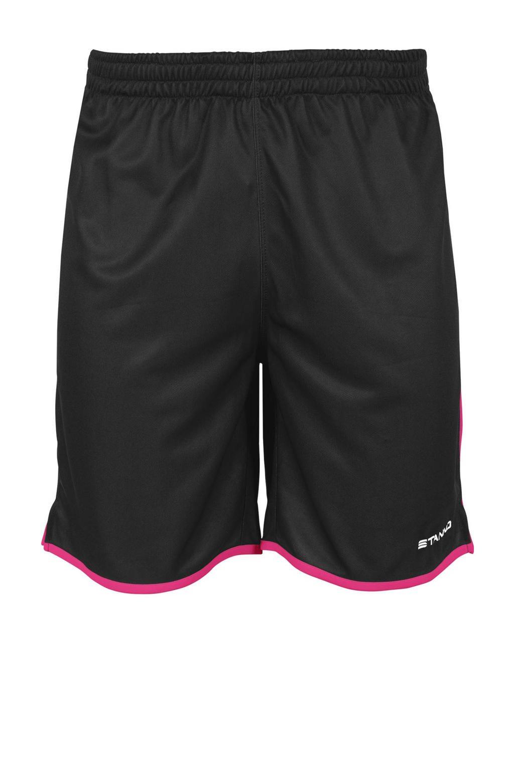 Zwart en roze heren Stanno Senior voetbalshort Altius van polyester met meerkleurige print