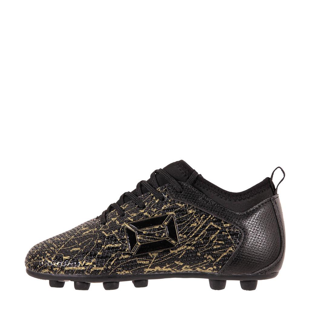 Zwart en gouden jongens en meisjes Stanno Vulture FG JR II junior voetbalschoenen van imitatieleer