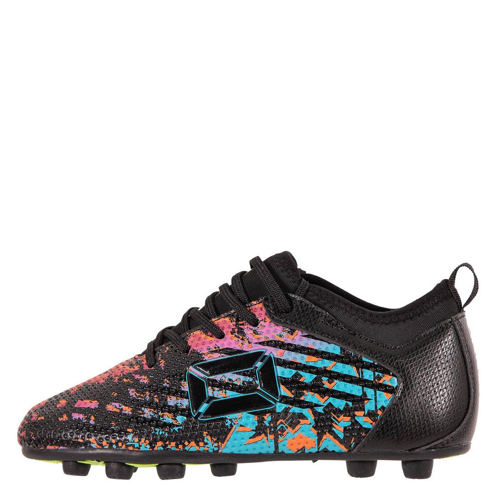 Zwart, blauw en roze jongens en meisjes Stanno Vulture FG JR II junior voetbalschoenen van imitatieleer