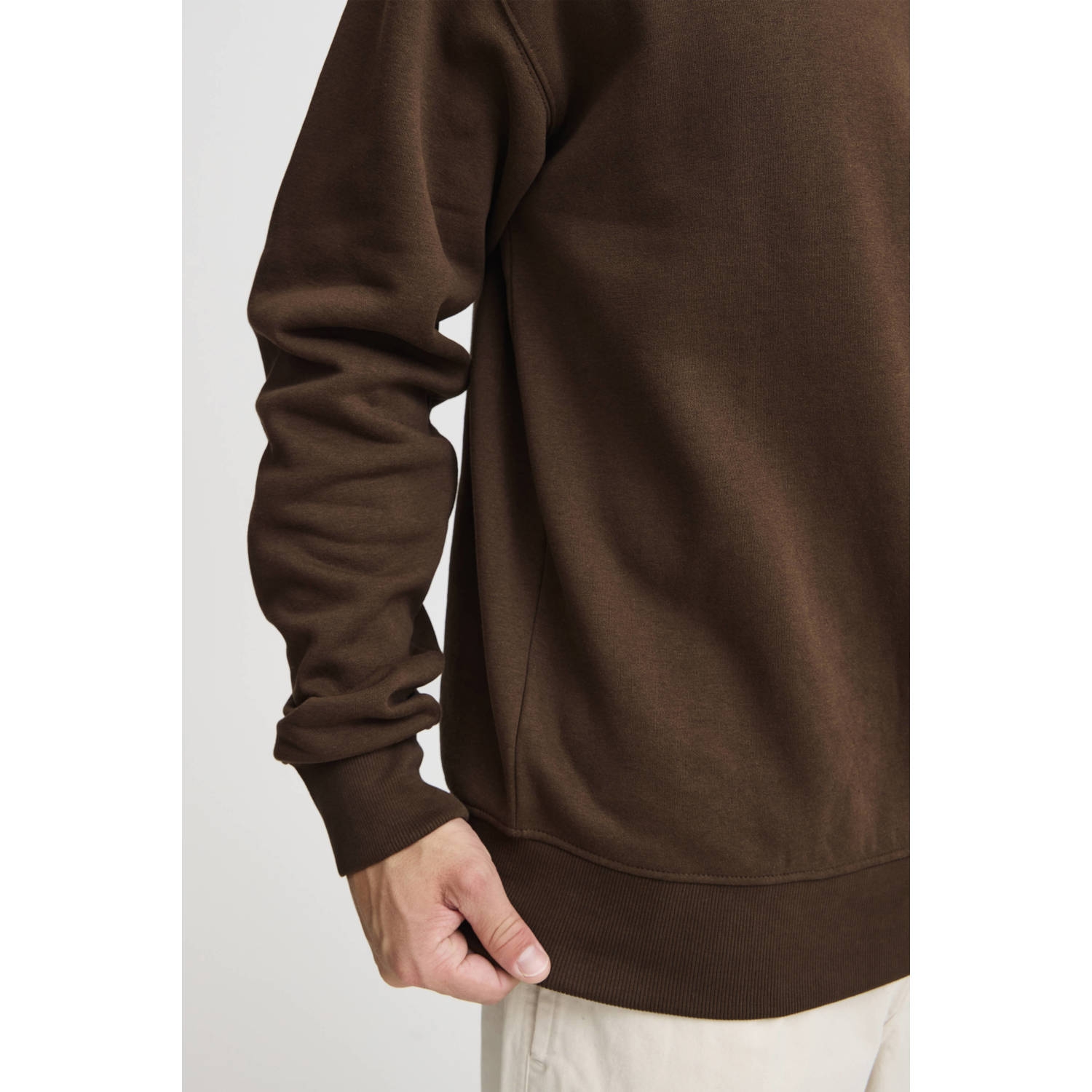 Solid sweater SDLenz bruin