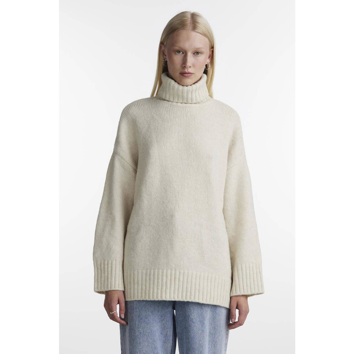 Pieces Coltrui PCNANCY LS LOOSE ROLL NECK KNIT NOOS BC