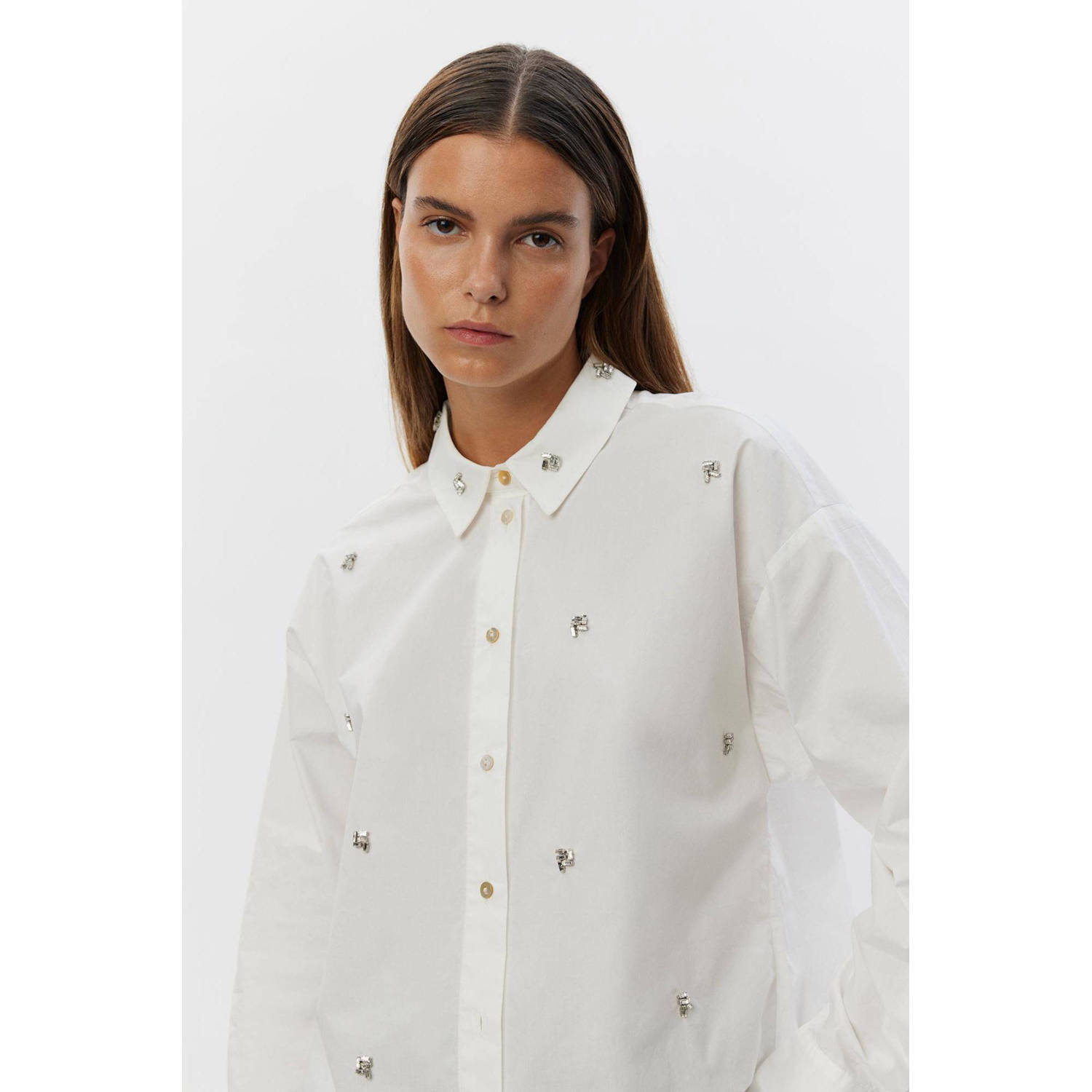 Sofie Schnoor blouse wit met strass steentjes