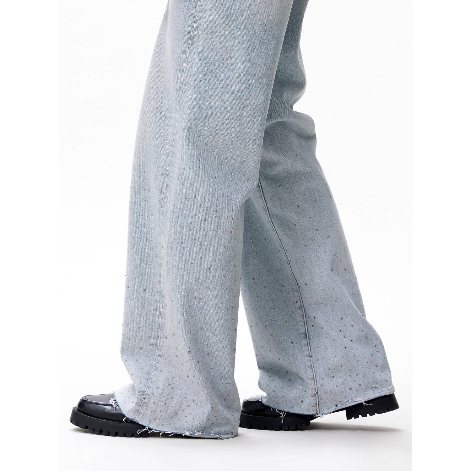 Catwalk Junkie high waist straight leg jeans light blue denim
