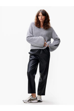 wollen gebreide trui grijs met lurex
