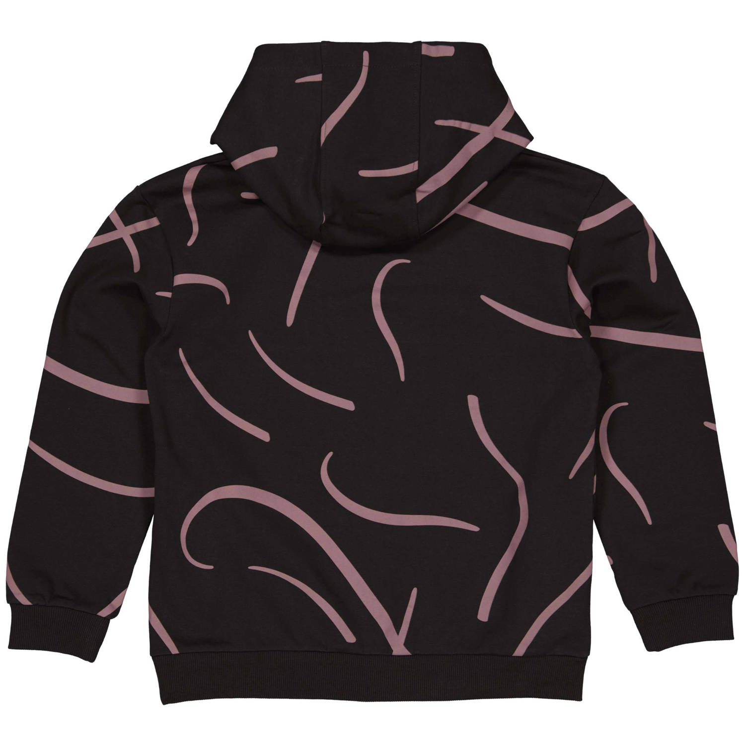 LEVV hoodie met all over print zwart roze