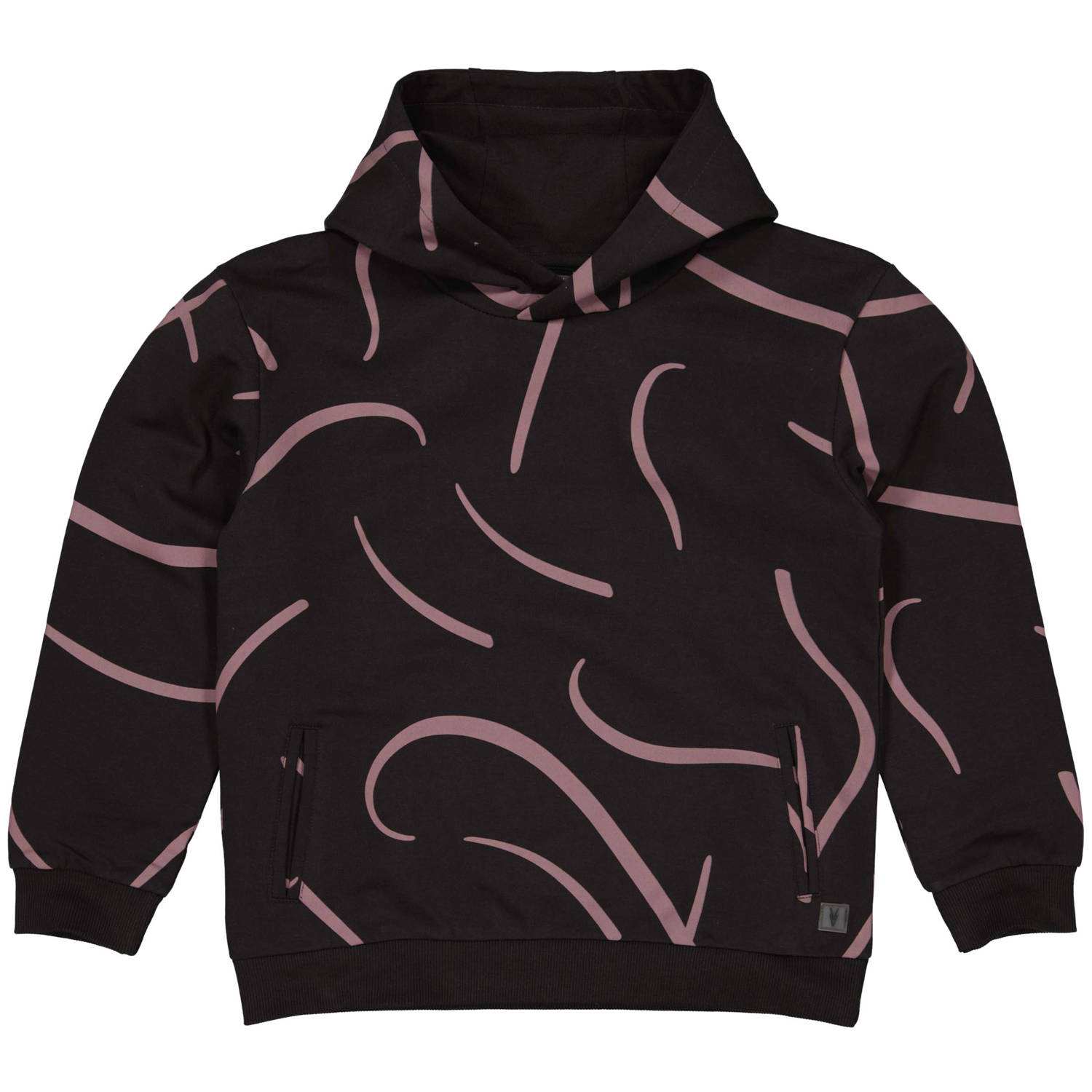 LEVV hoodie met all over print zwart roze