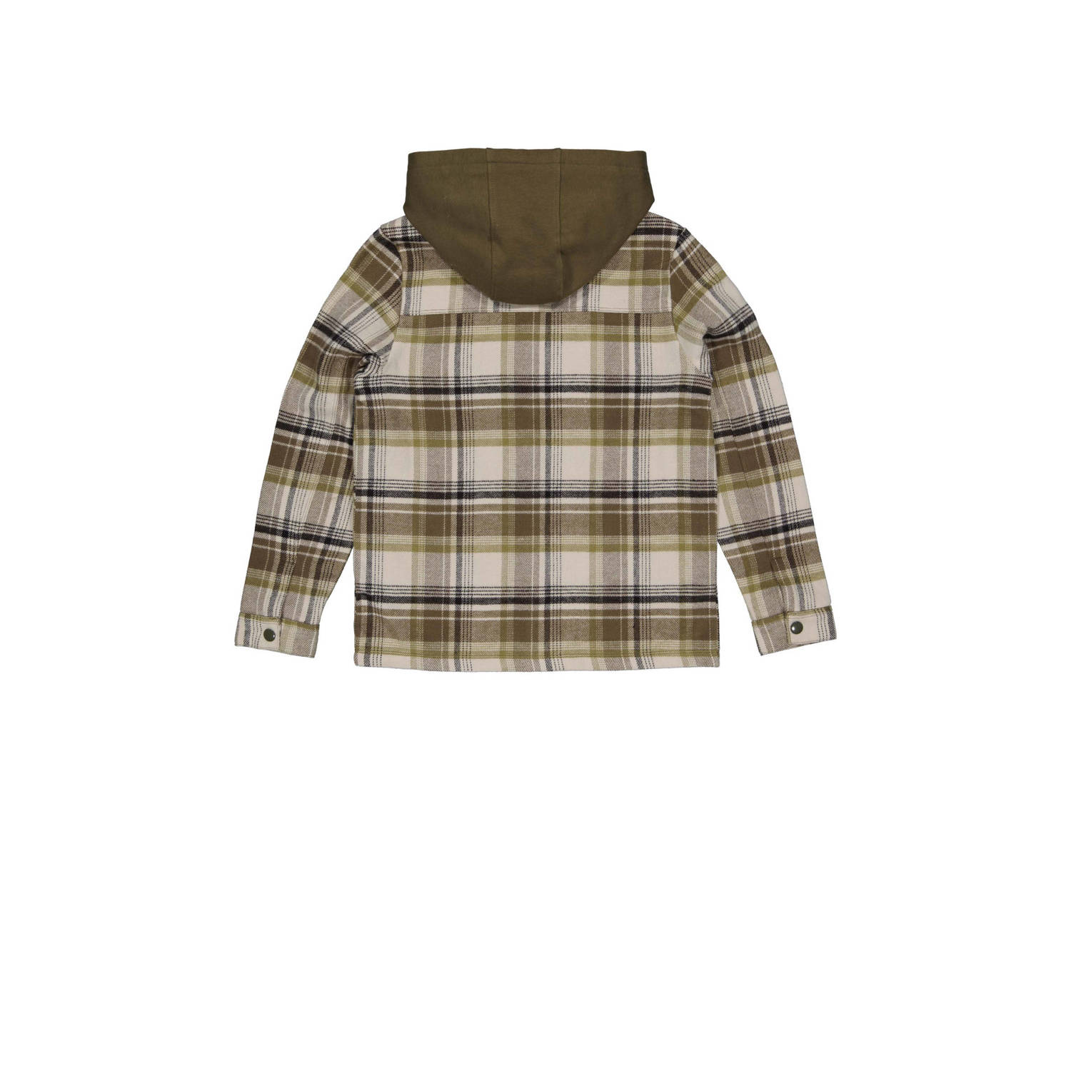 LEVV Teens overhemd NIGEL met all over print beige olijfgroen zwart