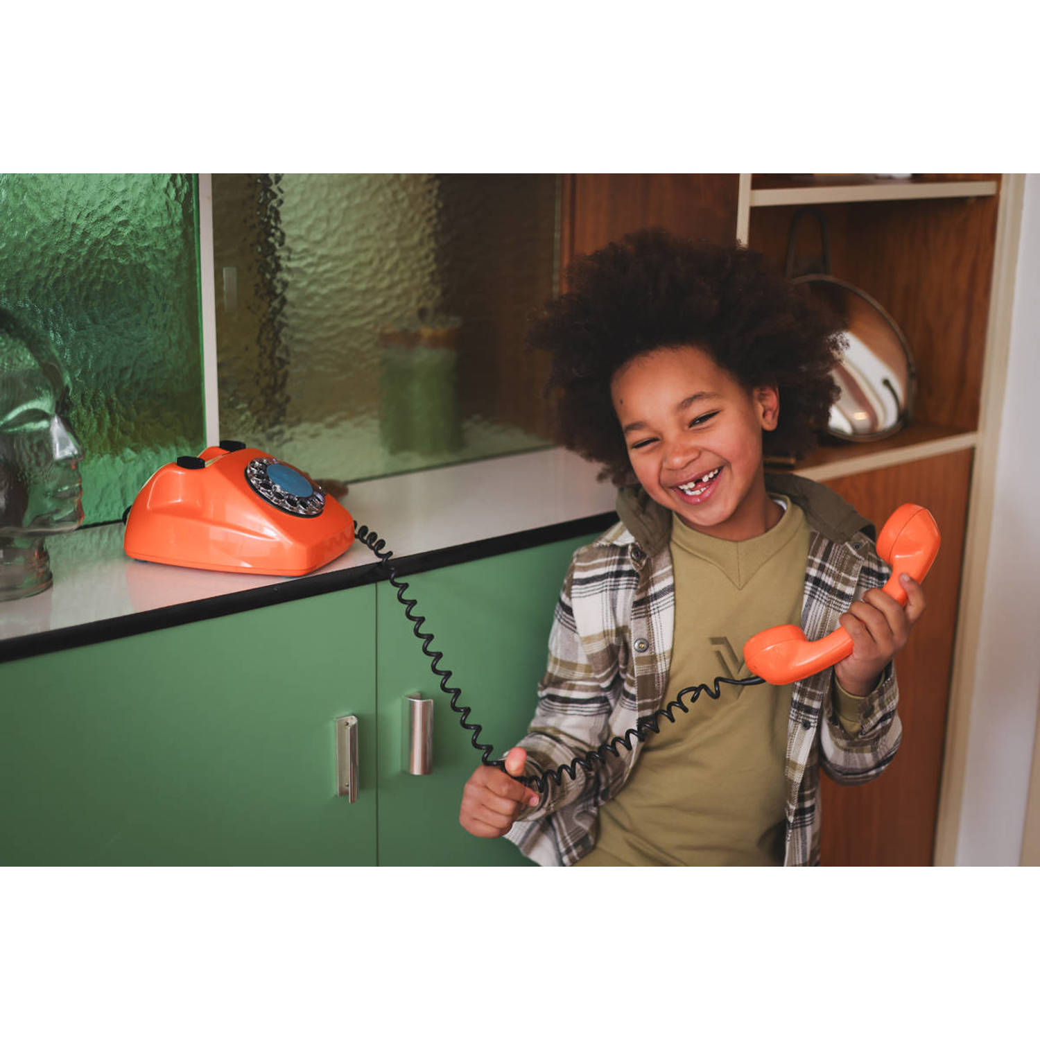 LEVV Teens overhemd NIGEL met all over print beige olijfgroen zwart