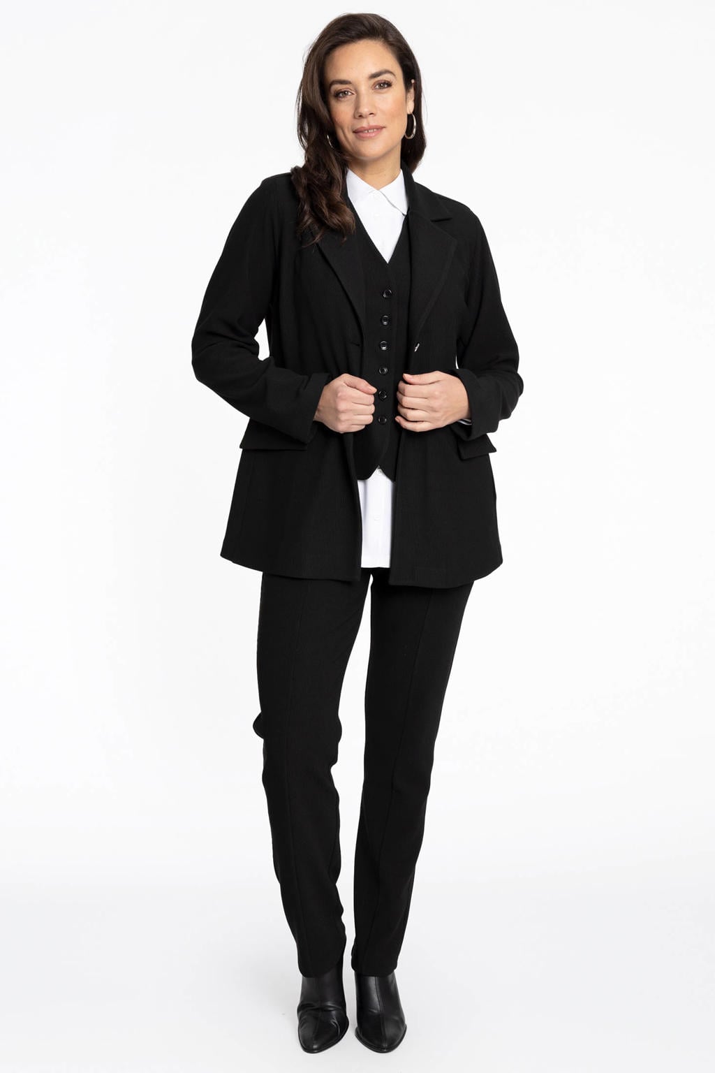 YOEK blazer Plus Size - zwart