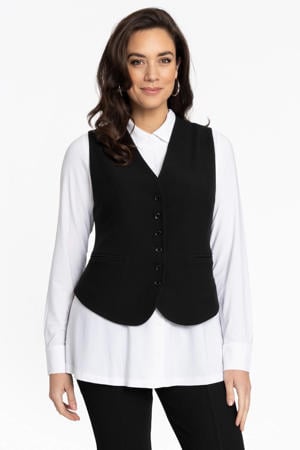 gestreept gilet zwart
