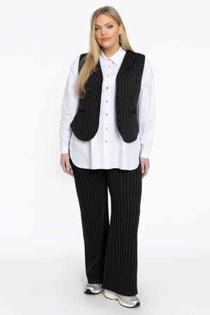 gestreepte loose fit broek zwart