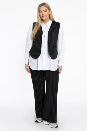 gestreepte loose fit broek zwart