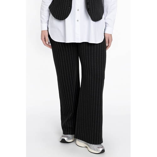 YOEK gestreepte loose fit broek zwart afbeelding