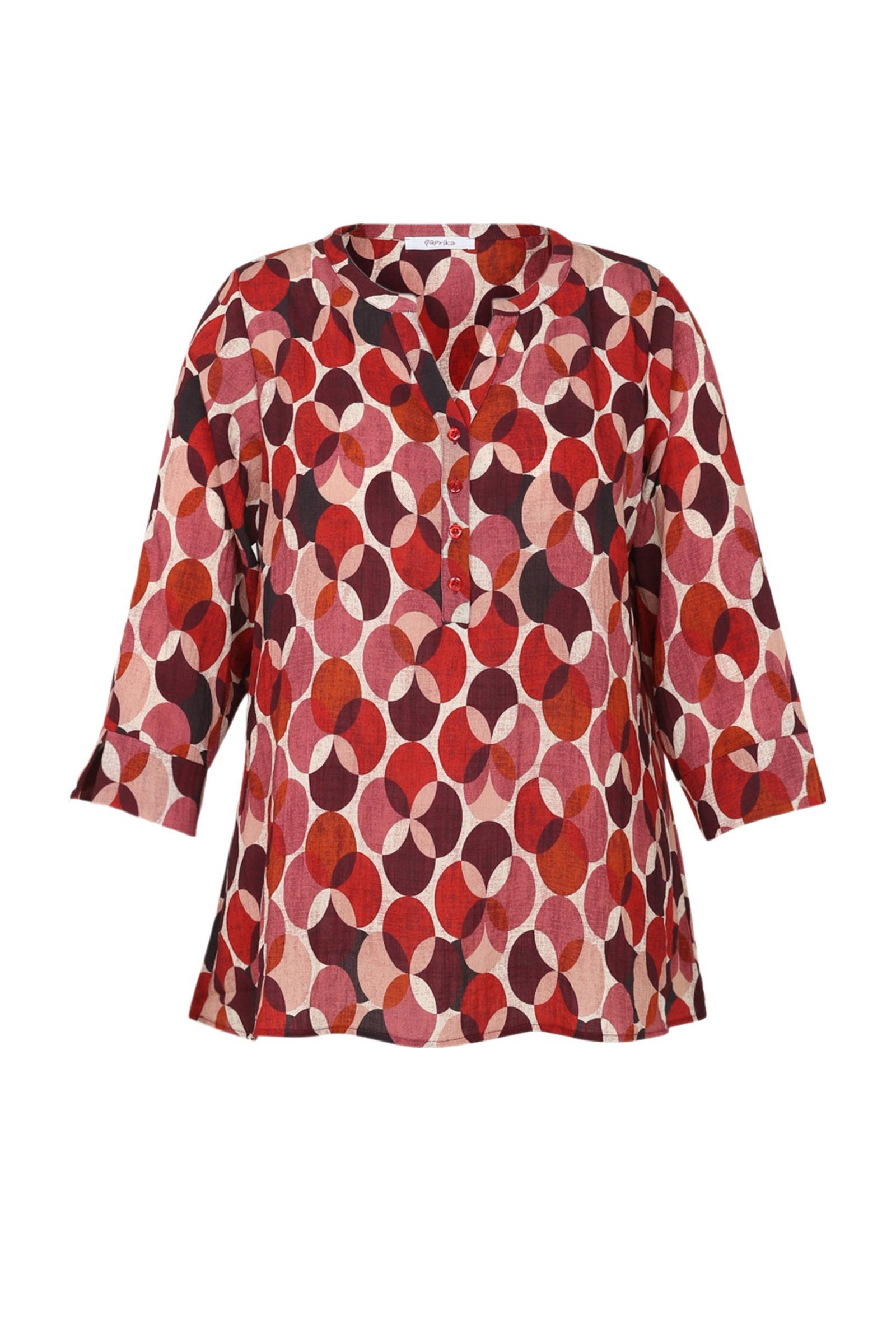 top met grafische print rood