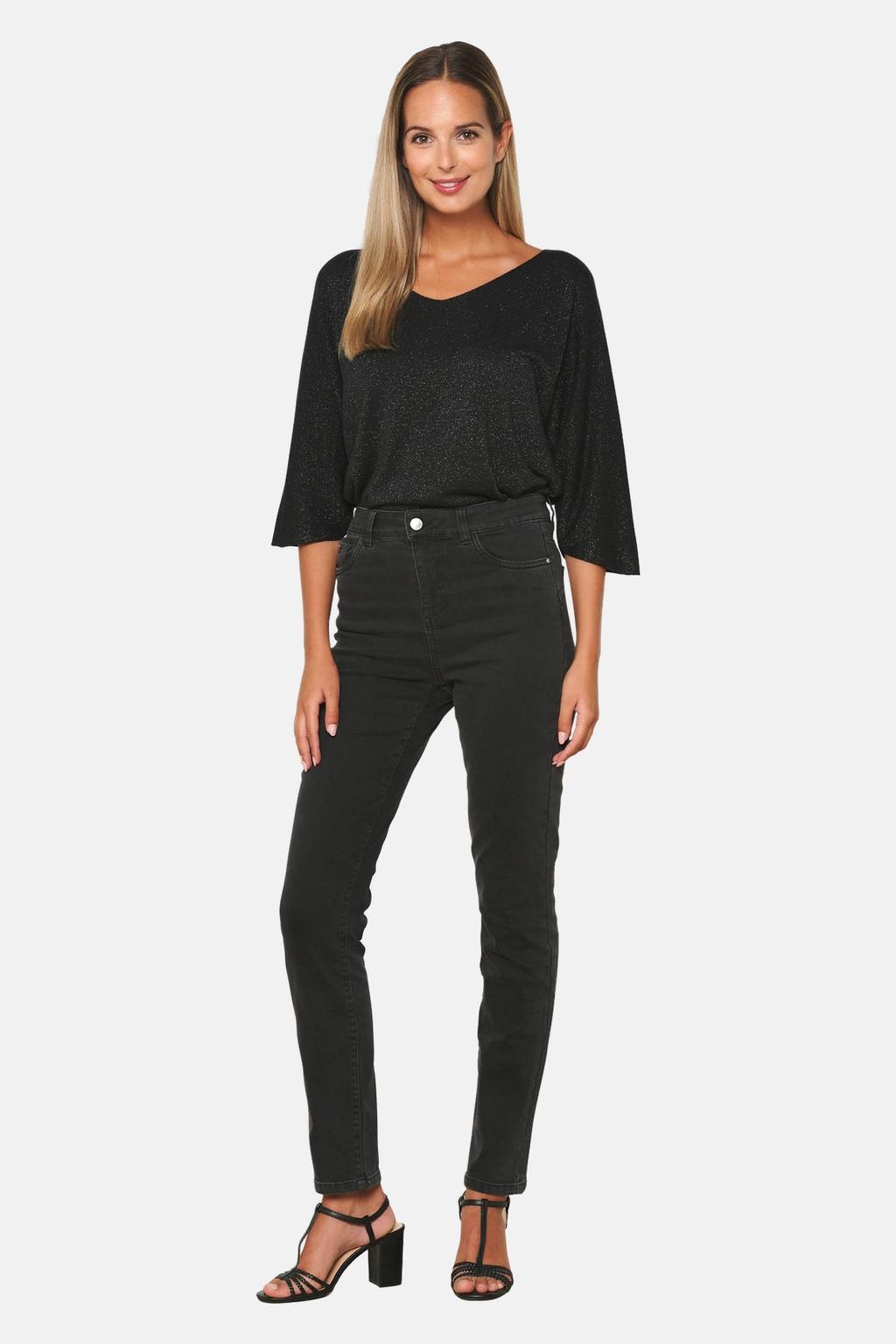Grijze dames LOLALIZA skinny jeans van katoen met regular waist, rits- en knoopsluiting en effen