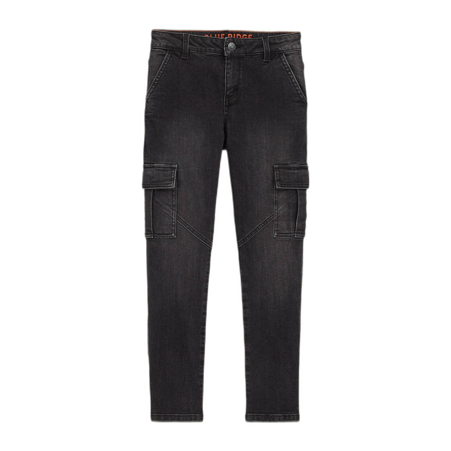 WE Fashion tapered fit jeans black faded