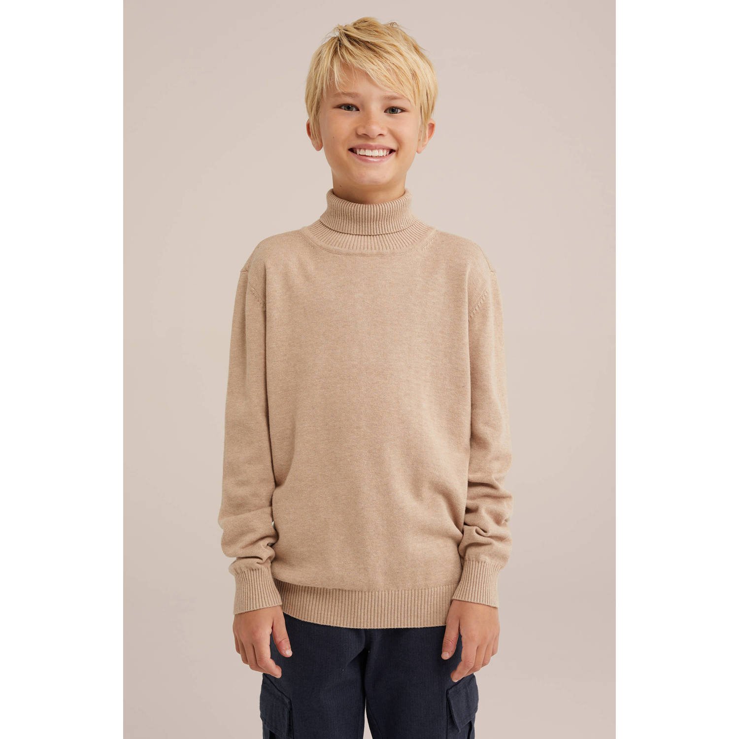 WE Fashion coltrui Beige Effen 170 176 | Trui van