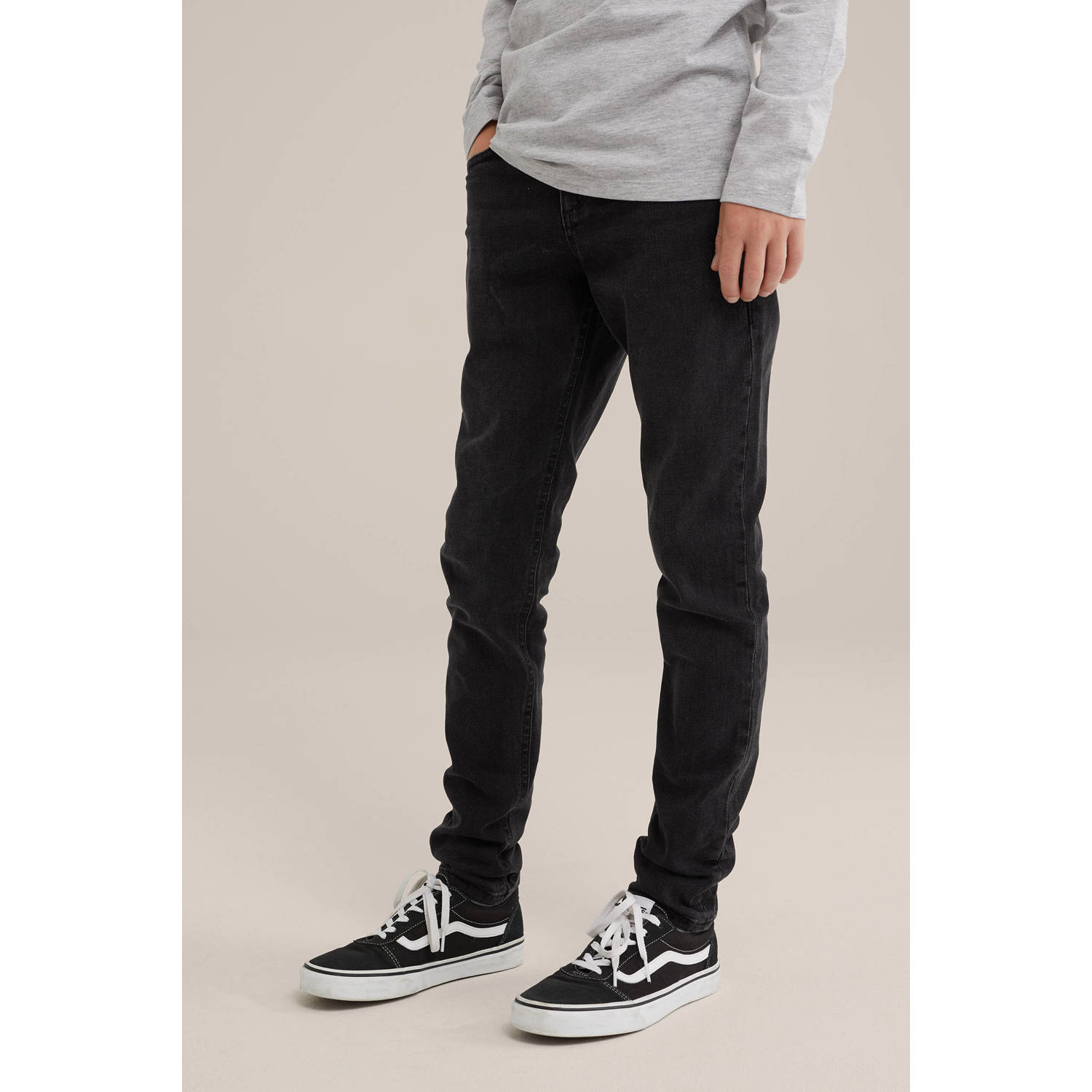 WE Fashion Blue Ridge slim fit jeans black denim