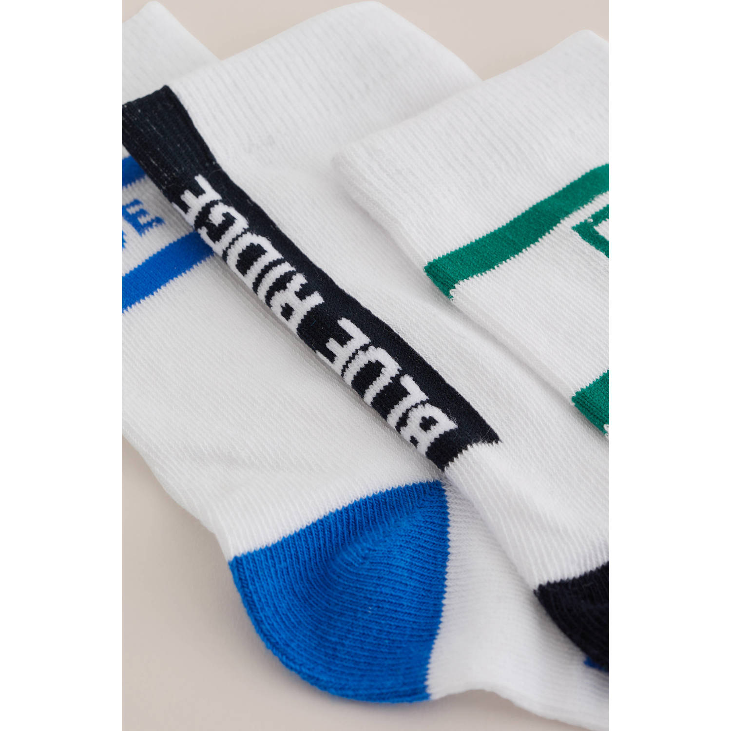 WE Fashion Blue Ridge sokken -set van 3 wit groen blauw