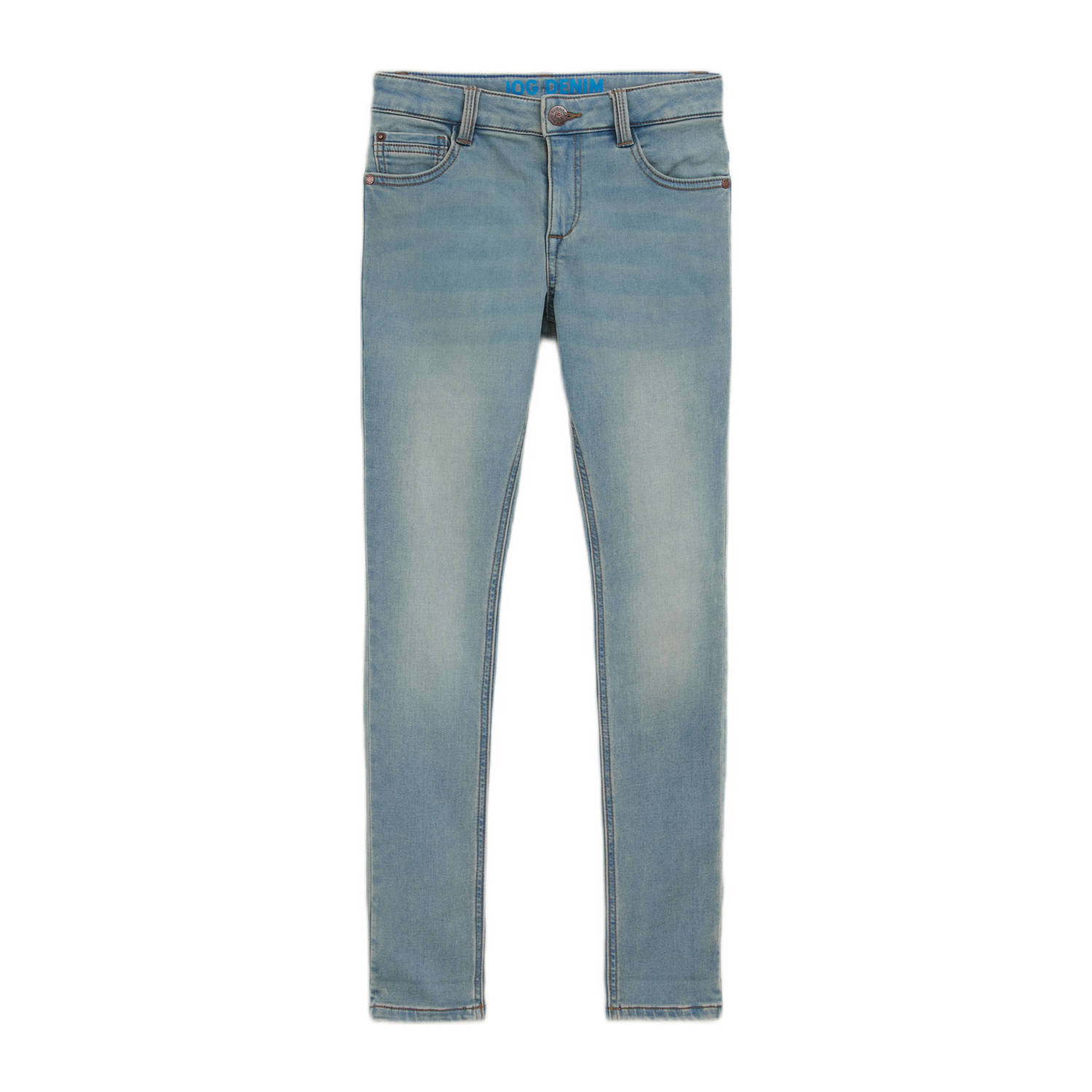 WE Fashion skinny jeans blue denim Blauw Effen 110