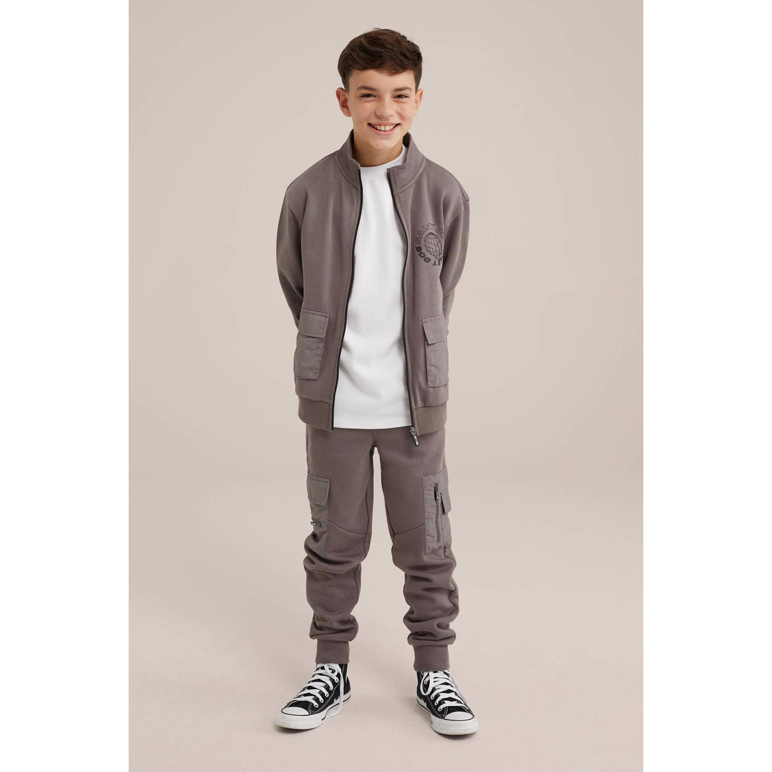 WE Fashion sweatvest grijs