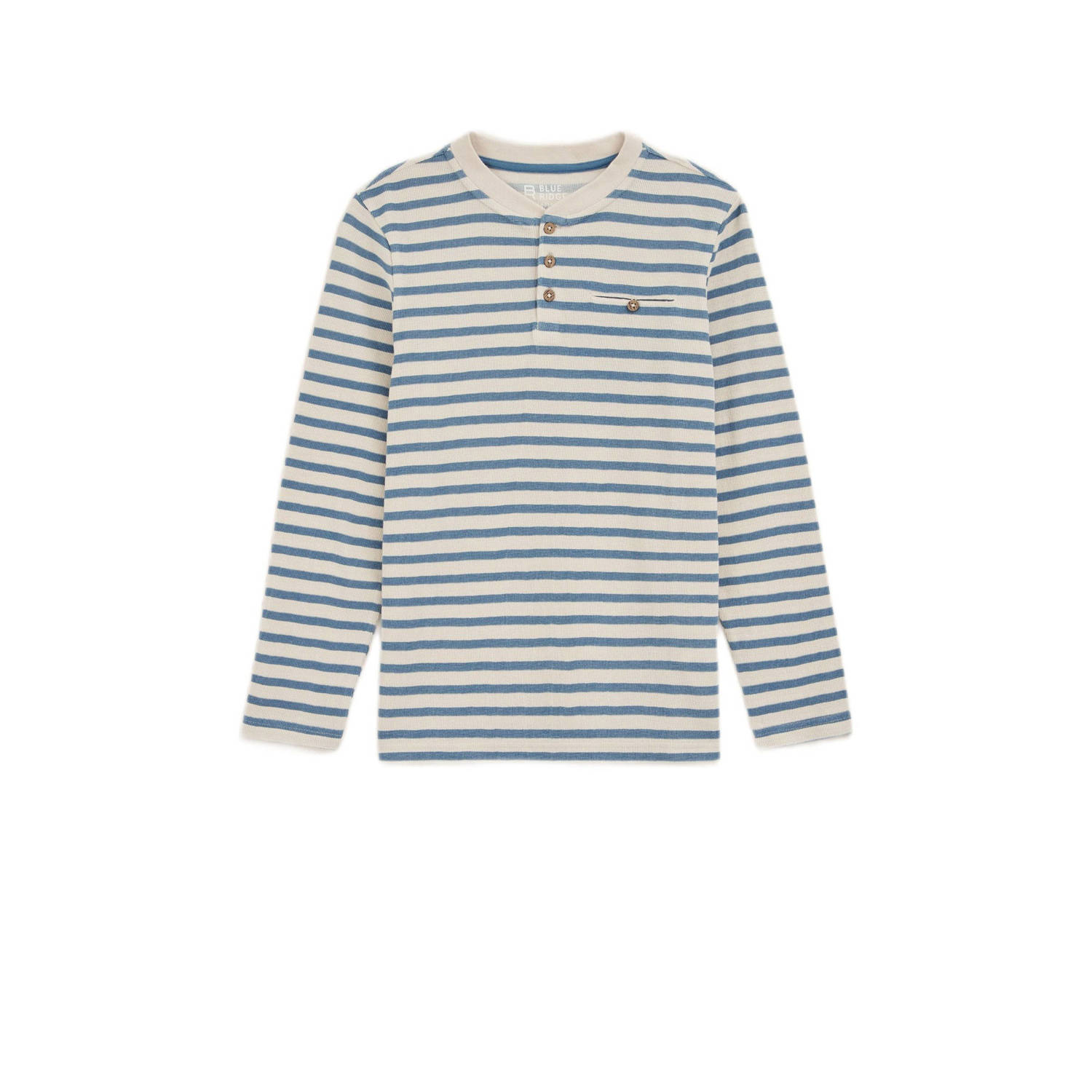 WE Fashion gestreepte longsleeve blauw wit