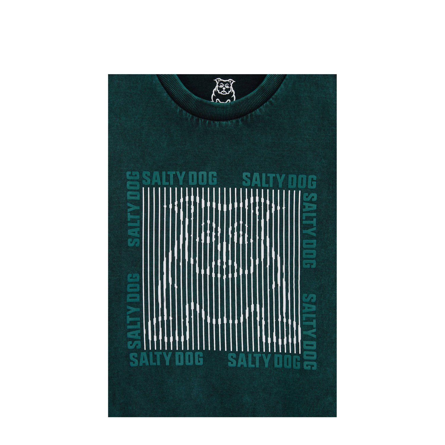 Salty Dog longsleeve met printopdruk donkergroen wit