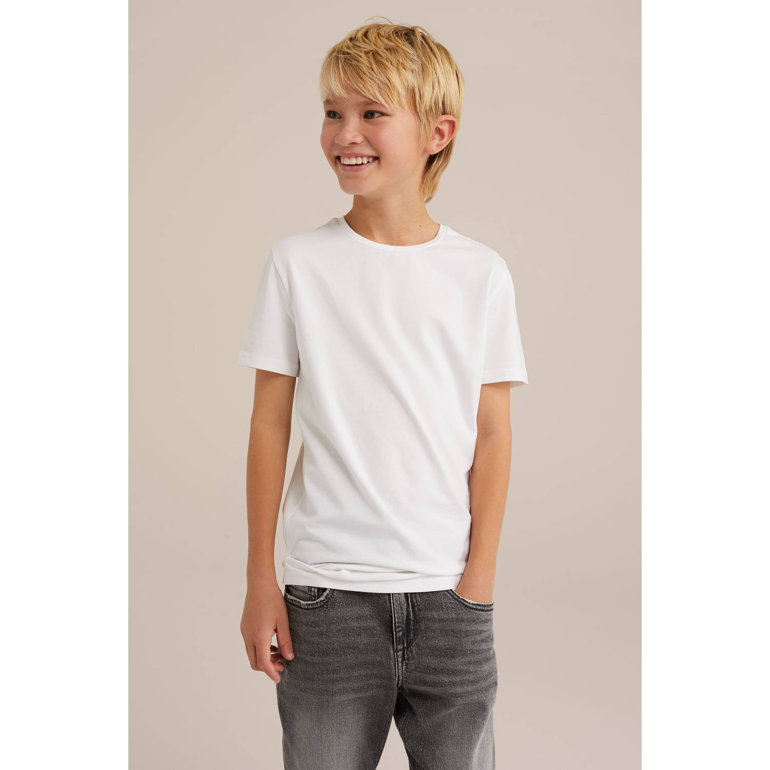 WE Fashion T-shirt set van 5 wit
