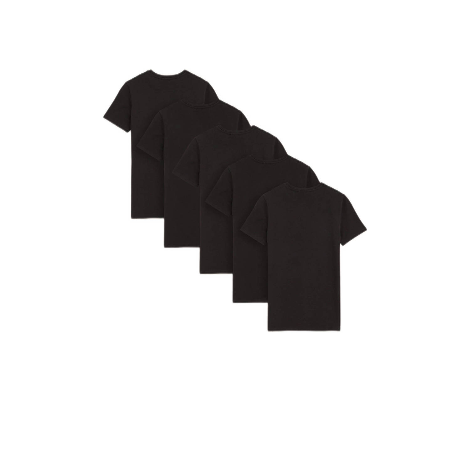 WE Fashion T-shirt (set van 5) zwart