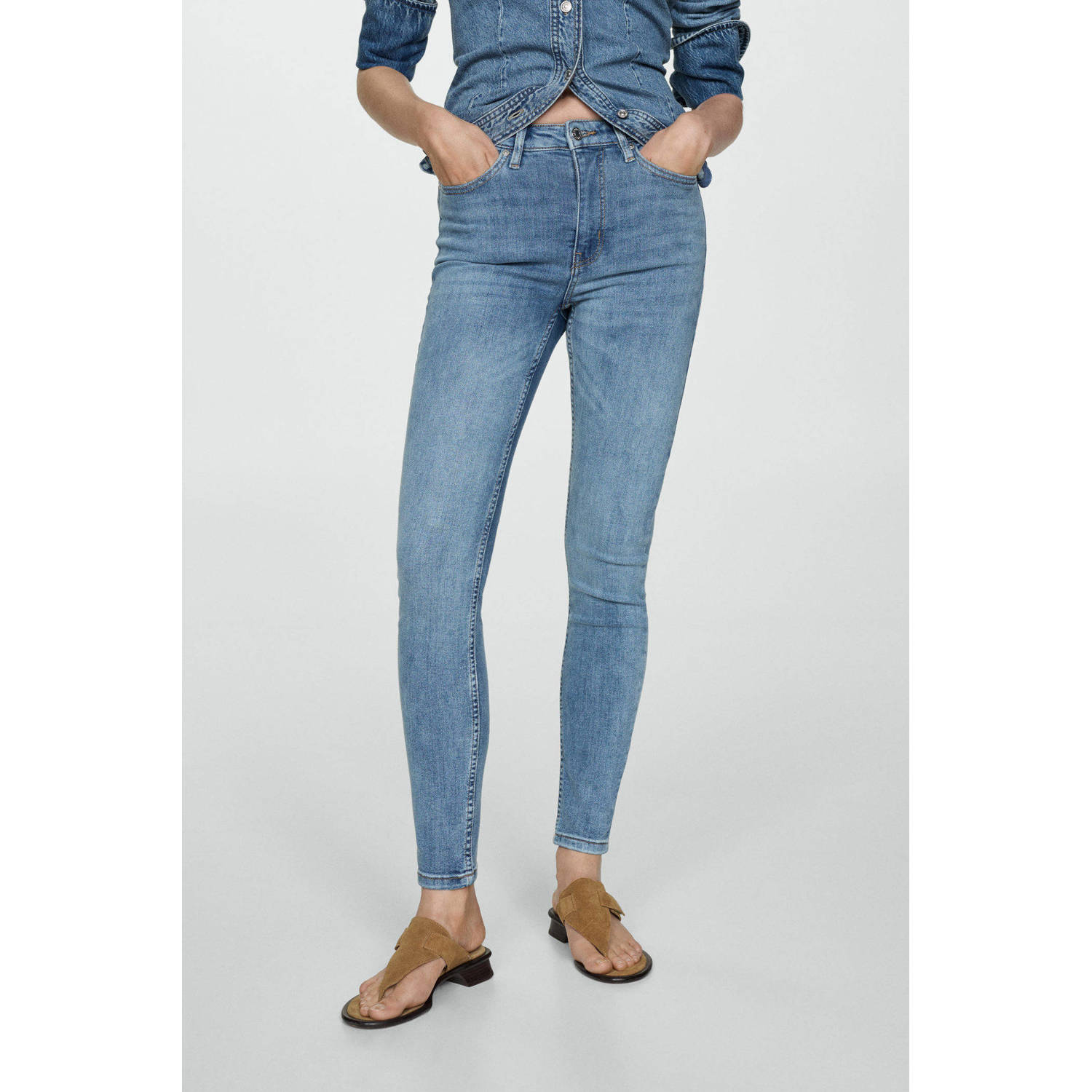 Mango skinny jeans medium blue denim