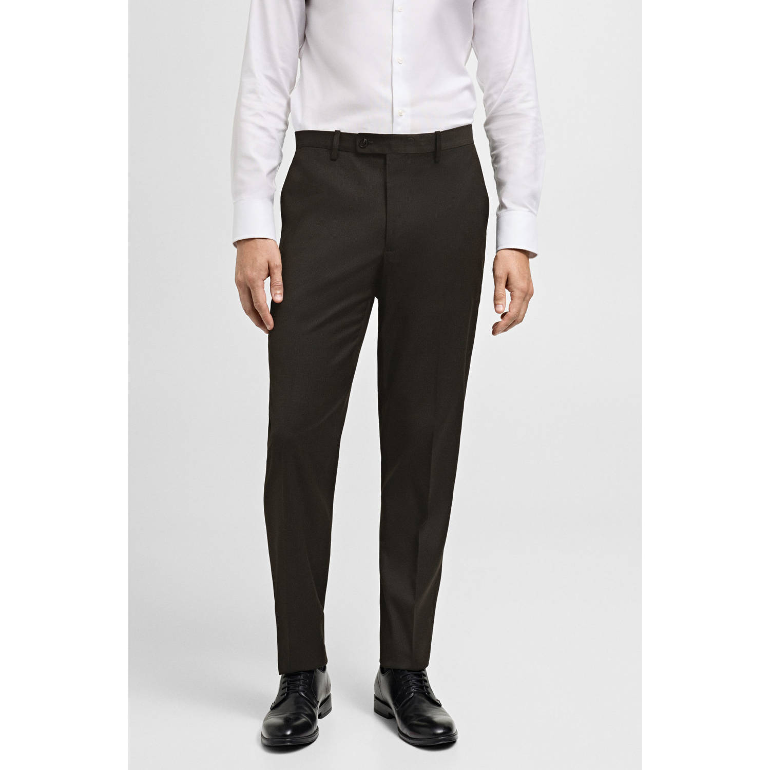 Mango Man slim fit pantalon bruin